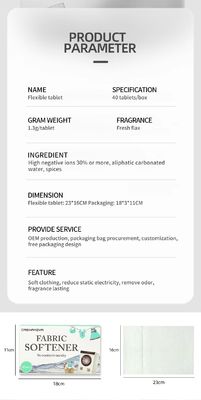 Plant Based Dryer Softener Sheet Easy Prepared High Efficiency Biodegradable