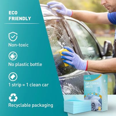 Natural Biodegradable Car Cleaning Sheets Space Saving Design Lightweight