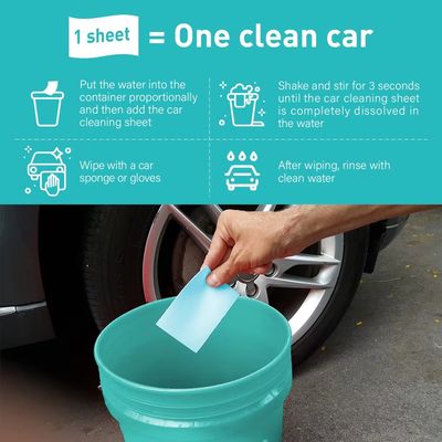 Compact Car Cleaning Sheets Fresh Scent Long Lasting Sustainable Eco Friendly