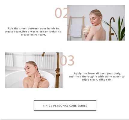 OEM Travel Body Wash Paper Whitening Dissolvable Long Lasting Fragrance