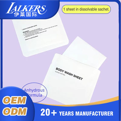 Private Label Shower Sheets Biodegradable Body Wash Paper Eco Friendly