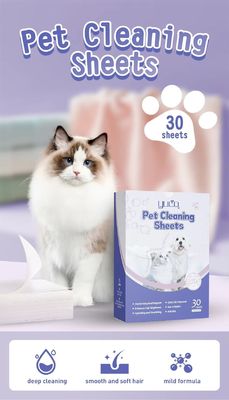 Disposable Pet Body Wash Paper Fragrant Scent For Dogs Soft Touch Bathroom