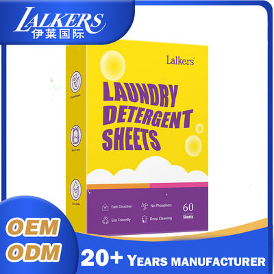 OEM ODM Lalkers Detergent Laundry Sheets Liquidless Formula Biodegradable