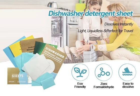 Dishwasher Sheets No Residue Household Cleaning Easy Use Eco Friendly