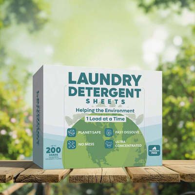 Laundry Detergent Sheets Organic Vegan Travel Portable Biodegradable High Foam Delicate