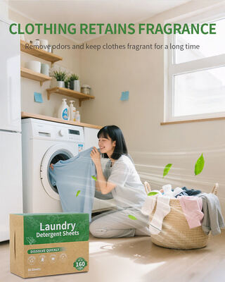 Biodegradable Laundry Detergent Sheets 11*14cm 2.8-3g/sheet with 50% Active Ingredient for Deep Cleaning