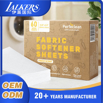 OEM Lalkers Laundry Fabric Softener Sheets Reduce Stiffness Washing Detergent Sheets