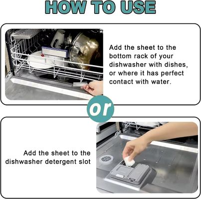 Private Label Dish Washer Sheets Biodegradable Water Soluble Fragrance