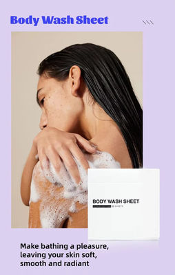 Private Label Shower Sheets Biodegradable Body Wash Paper Eco Friendly