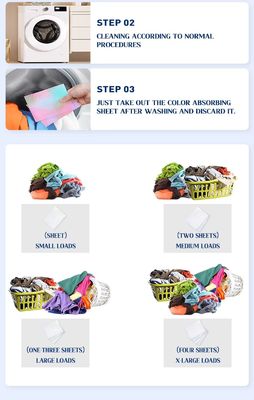 Natural OEM Dye Trapping Sheets Fragrance Free Washing Machine Color Catcher