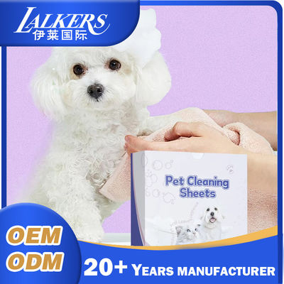 Extra Thick Pet Cleaning Sheets Disposable Lightweight Dog Shampoo Sheets For Indoor Clean