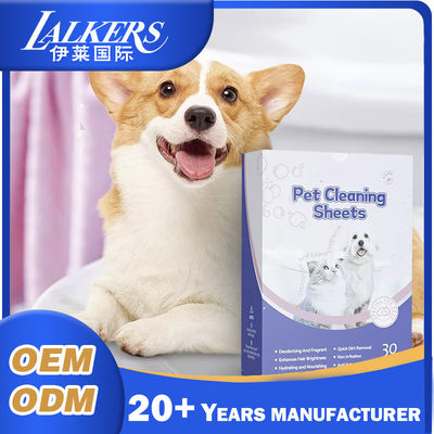 Portable Pet Dryer Sheets Shampoo Moisturizing Organic Pet Body Wash Sheets