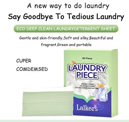 Unscented Washing Detergent Sheets Sensitive Skin Stain Removal For Travel
