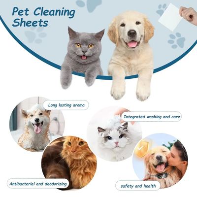 Extra Thick Pet Cleaning Sheets Disposable Dog Body Wash Sheets For Indoor