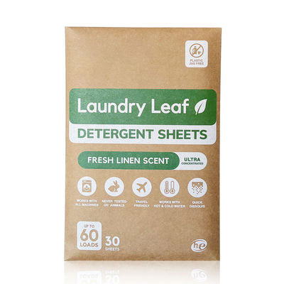Biodegradable Solid Laundry Detergent Sheets Organic Eco-Friendly Enzyme Stain Remover