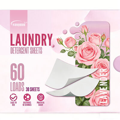 Rose Scent Laundry Detergent Strips Solid Shape Eco-Friendly Disposable Cleaning Sheets